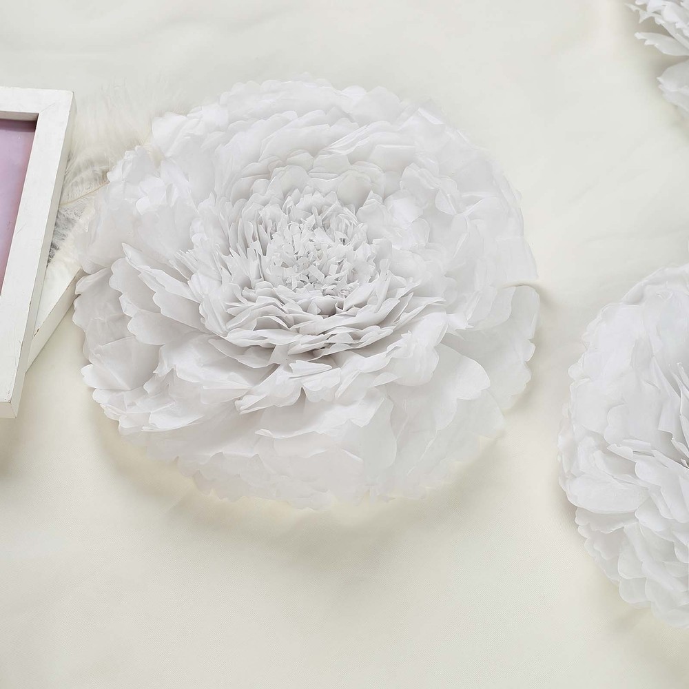 6 pack 12″ 16″ 20″ White Tissue Paper Carnation Flowers Sale Sale Home Backdrop