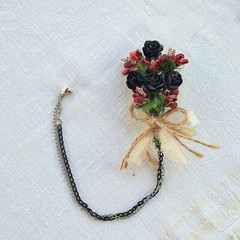Floral boutonniere, Groom Dried Real Flowers Boutonniere