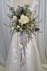 Lavender and Rose Garden Faux Silk Wedding Bouquet