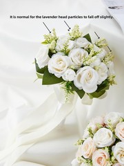 Meldel Ivory Wedding Bouquets for Bride Bridesmaid with Corsage and Boutonnie…