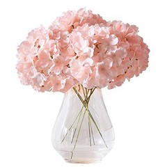 10Pcs Artificial Hydrangea Flowers Blush Heads Fake Hydrangea Large 10pcs Blush