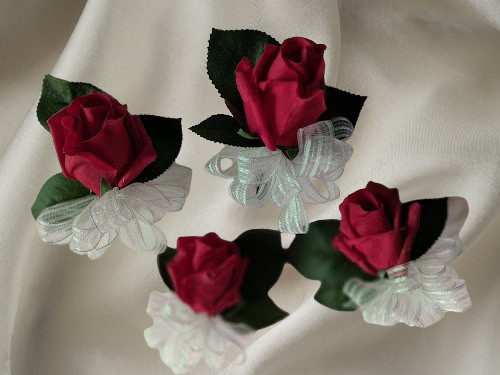 Hand Made pin on boutonniere Set 4 pieces