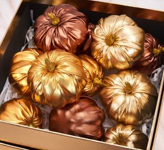Lamris Pumpkin Decorations 2.7 x 2.1 inches, x 2.55 Gold Fall