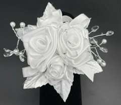 Satin Bridal Rose Wrist Corsage Handmade Wrist Corsage Handmade Rose Corsage 5″