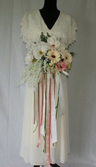 Peach Pink Garden Boho Silk Wedding Bouquet