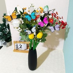 6pcs Artificial Butterfly Decorations with Clip – Artificial Feather Butterflies