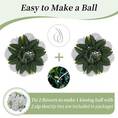 BLOSMON White Peony Flower Balls: 10pc 9.5 Inch Artificial Peonies Floral Arr…