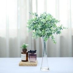 6 pcs 14″ tall Frosted Green Eucalyptus Artificial Greenery Bushes Wedding Party