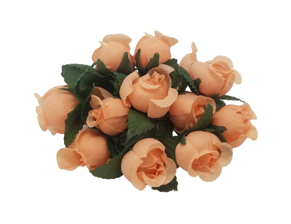 Lot of 144 pcs Peach Artificial Rosebuds Roses Millinery Craft Flowers 16mm 5/8″