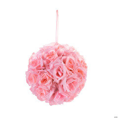 Lot of 6 Blush Pink Rose Kissing Balls 7″ Wedding Decor Pomander Hanging Floral