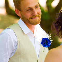 Royal Blue White Corsage and Boutonniere Set for Wedding Prom, Artificial Ros…