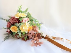 Customization Simulation flower orange rose bridal bouquet western wedding prop