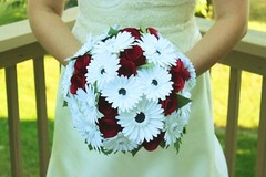 Deluxe Rose and Gerbera Daisy Wedding Bouquet – Paper Flower Bouquet, Roses