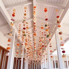 Suncalla 6 Pcs 35.46 ft Flower Garlands Backdrop Garden Party Champagne