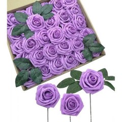10/25/50Pcs Artificial Rose Flowers Foam Fake Faux Flowers Roses for DIY Wedding