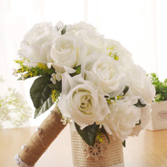 Artificial Silk Rose Wedding Bouquet – Bridal And Bridesmaid Floral Arrangement