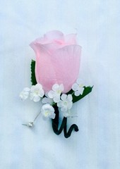 Pale Baby Pink Rose Wedding Mens Boutonniere Corsage Quinceañera