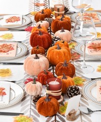 Lvydec Velvet Pumpkins Set Harvest Decoration, 12pcs Assorted Size Orange