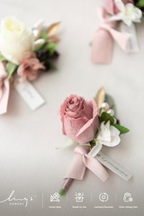 Ling’s Moment Boutonniere Set 6Pc Groom Groomsmen Wedding Artificial Flower