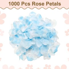 1000pcs Artificial Rose Petals Fake Silk Flower Petals for Wedding, Light Blue