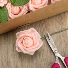 25/50Pcs Artificial Flowers Real Looking Foam Roses Decor DIY for Wedding Decor