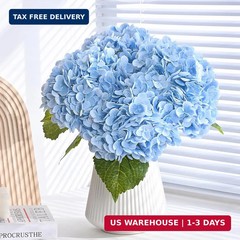 MARTINE MALL 3Pcs 21in Hydrangea Artificial Flowers, Latex Real Touch Hydrangeas