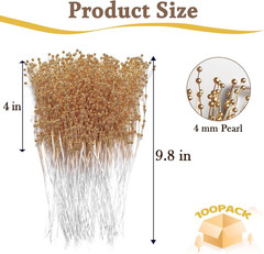 100Pcs Pearl Bouquet Party Decoration Pearl String Beaded Garland – 4Mm Beads Ga