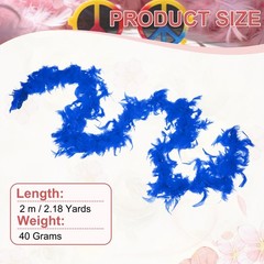 40g 2 Yards Feather Boa, Costume Turkey Chandelle Feathers Boa Sapphire