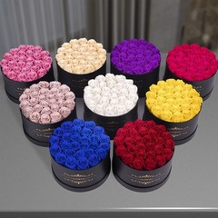 NATROSES Gifts for Her 27 Piece Forever Preserved Roses in a 27 Roses, Red