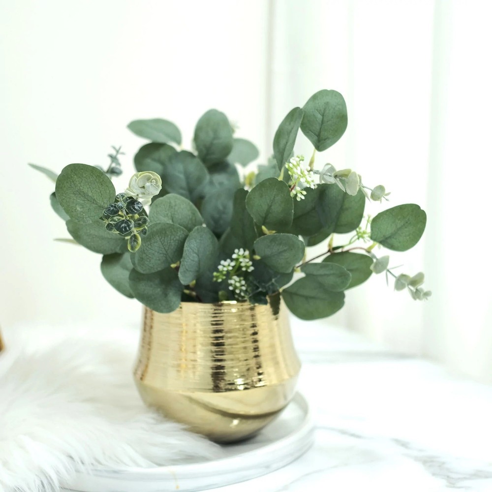 GREEN 14 Stems 12″ Artificial Eucalyptus Faux LEAVES SPRAYS Party Decorations