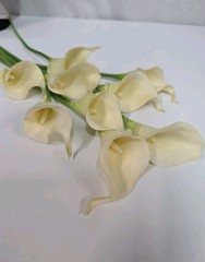 Vintage Real Touch White Calla Lily Bunch Of 8 Ashland Classic Tradition 15 Inch