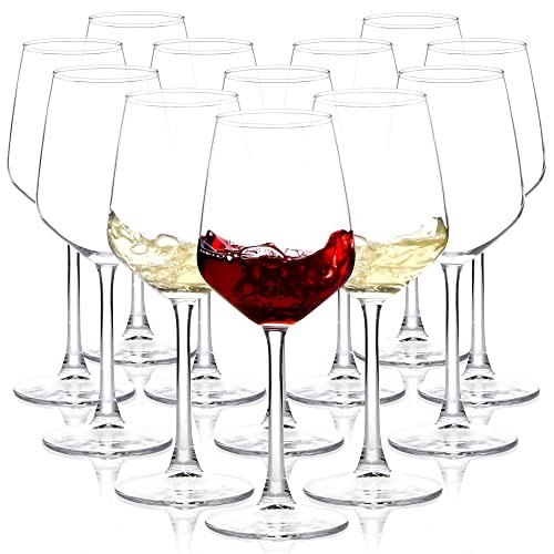 Wine Glasses Set of 12, 12oz Clear Red/White Wine Cup, 12 Count (Pack of 1)
