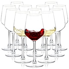 Wine Glasses Set of 12, 12oz Clear Red/White Wine Cup, 12 Count (Pack of 1)