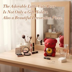 Trinckle Sunflower Necklaces for Women Valentines Teddy Bear with Red