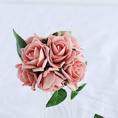 24 DUSTY ROSE 2″ Mini FOAM ROSE Flowers Stems Wedding Decorations Supplies