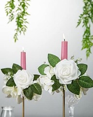 25Pcs White Artificial Roses Flowers with Stems – Real Touch