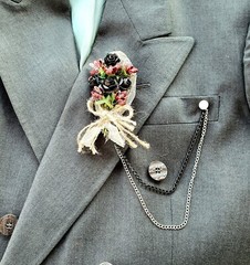Floral boutonniere, Groom Dried Real Flowers Boutonniere
