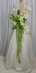 Green Tropics Boho Faux Silk Wedding Bouquet