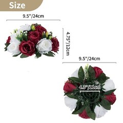 NUPTIO Flower Wedding Centrepieces for Tables – 6 Pcs 9.5in Diameter Burgundy…