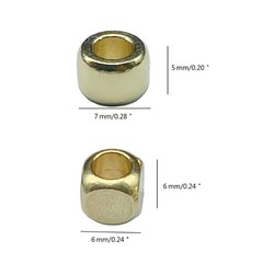 Pack of 20 Round/Square Brass Pendant Beads for Outdoor Paracord Accessories