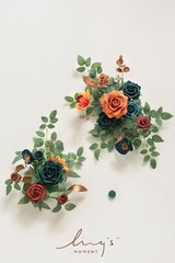 Ling’s Moment 2pcs Fall Wedding Artificial Floral Swags Welcome Sign Flowers …