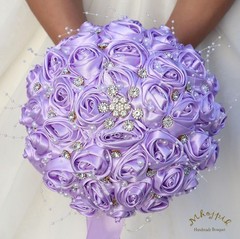 Bridal Wedding Bouquet Round Bling Brooch Bouquet Throw Toss Artificial Rose …