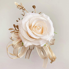 2 Corsages, Handmade Artificial Peony Rose Wrist Corsage Wristlet Wedding Prom S