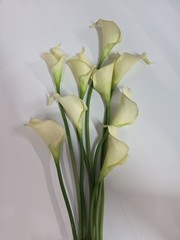 Vintage Real Touch White Calla Lily Bunch Of 8 Ashland Classic Tradition 15 Inch