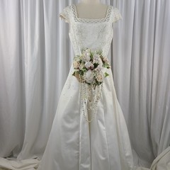 Seaside Crystal Treasures Faux Silk Wedding Bouquet