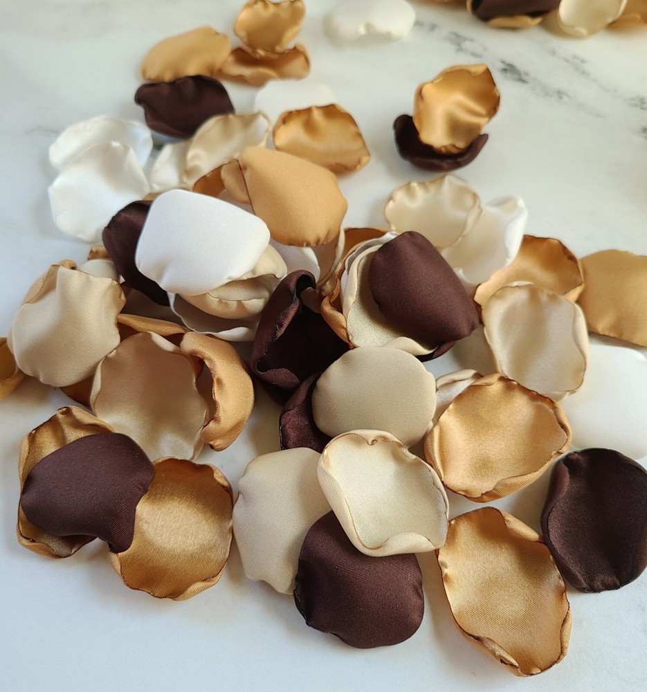 100 Rose Petals Boho Neutral Beige Flower Petals Western Fall Wedding Decor I Do