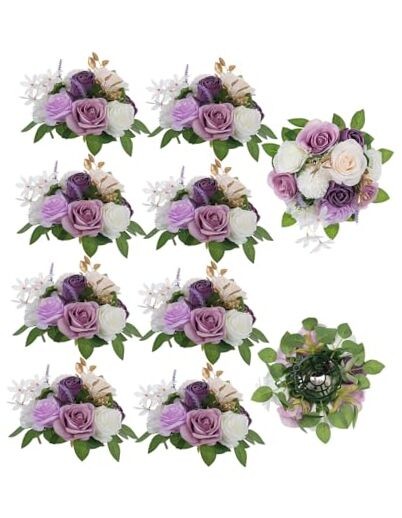 Artificial Flowers Ball Wedding Centerpieces Pcs Rose Artificial 10 Lilac