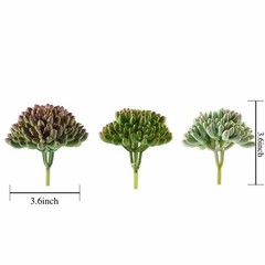 Set of 3 4″ tall Assorted Artificial Faux Jelly Bean Succulent Picks Stems Party