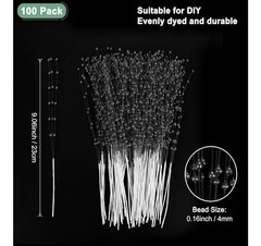 48pcs Beaded Stick Bride Wedding BLACK Pearl Bouquet Party Decoration Decor