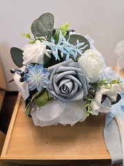 Lings moment flowers Blue Bridesmaid’s Bouquet Wedding silk